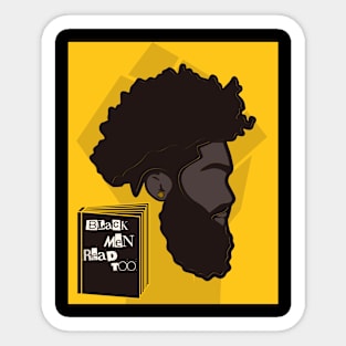 Black Men Read Too (Yellow) Sticker